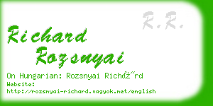 richard rozsnyai business card